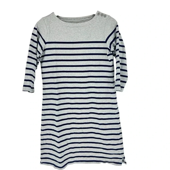 L.L. Bean Heritage Mariner Dress grey with black Breton Stripes - Picture 1 of 7